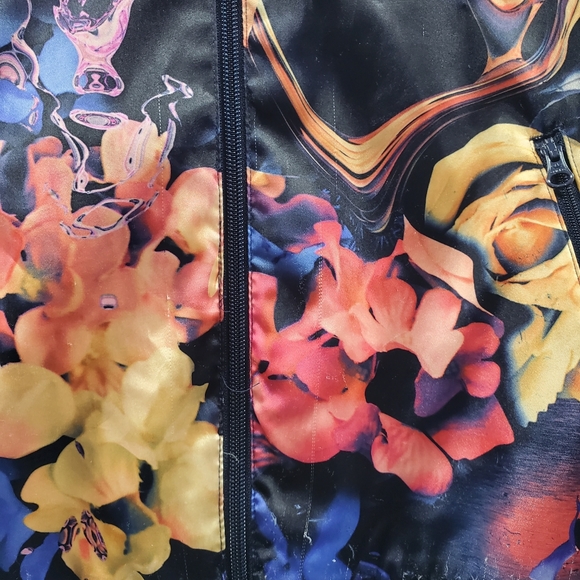 Adidas Originals J Rose Track Bomber Jacket Floral Logo Multicolor Full Zip Boho - Picture 3 of 6